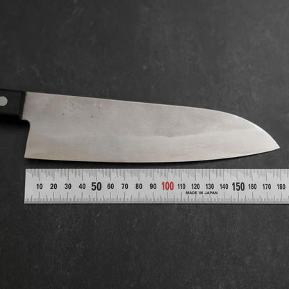 Santoku Silver Steel #3 Nashiji Western Black Handle 180mm