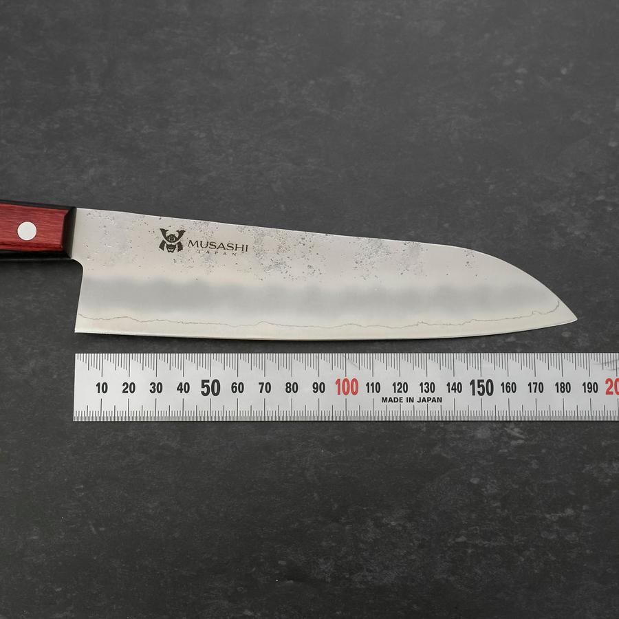 Santoku Silver Steel #3 Nashiji Western Red Handle 180mm