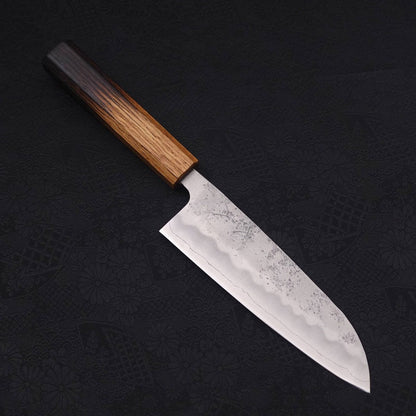 Santoku Silver Steel #3 Nashiji Yaki Urushi Handle 165mm