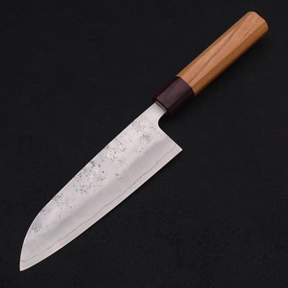 Santoku Silver Steel #3 Nashiji Zelkova Handle 165mm