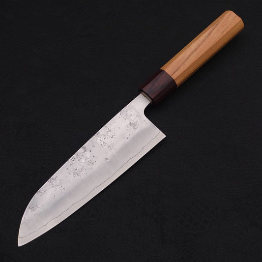 Santoku Silver Steel #3 Nashiji Zelkova Handle 165mm
