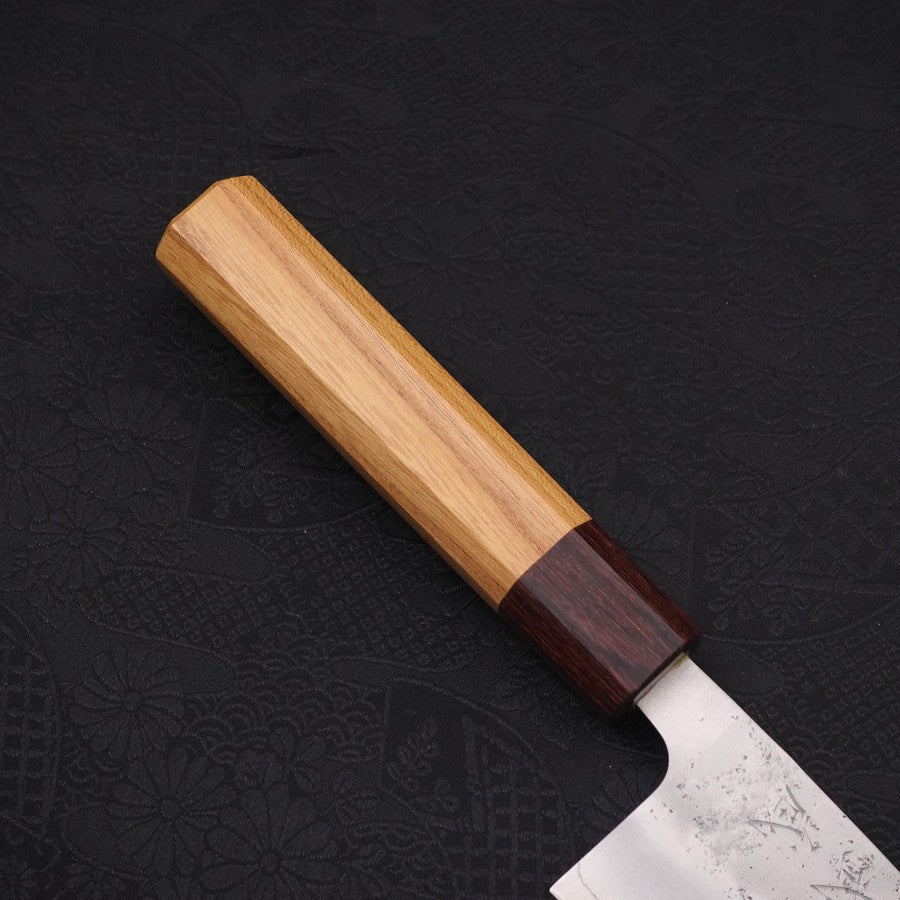 Santoku Silver Steel #3 Nashiji Zelkova Handle 165mm