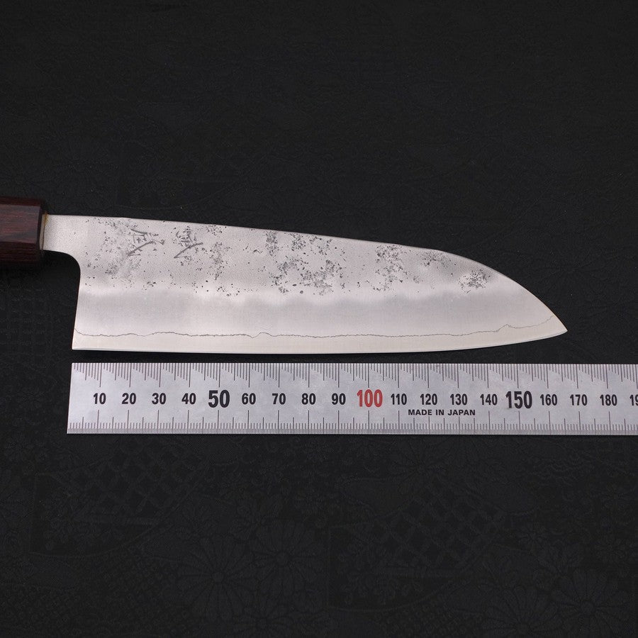 Santoku Silver Steel #3 Nashiji Zelkova Handle 165mm