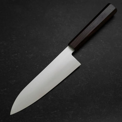 Santoku Silver Steel #3 Polished Ebony Handle 180mm