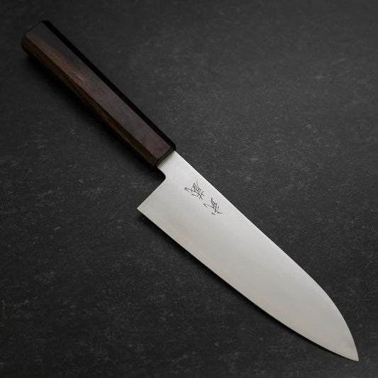 Santoku Silver Steel #3 Polished Ebony Handle 180mm