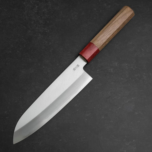 Santoku Silver Steel #3 Polished Walnut Handle 165mm