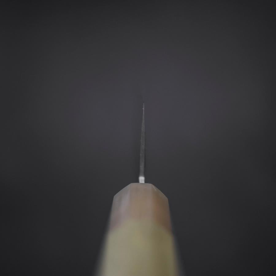 Santoku Silver Steel #3 Tsuchime Damascus Buffalo Magnolia Handle 170mm