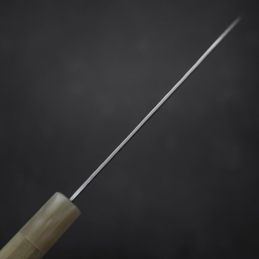 Santoku Silver Steel #3 Tsuchime Damascus Buffalo Magnolia Handle 170mm