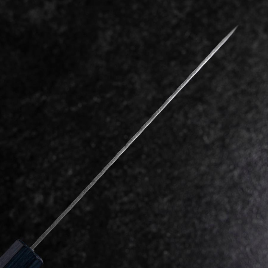 Santoku Silver Steel #3 Tsuchime Damascus Dark Blue Urushi Handle 170mm (6.7”)-[Musashi]-[Japanese-Kitchen-Knives]