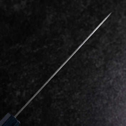 Santoku Silver Steel #3 Tsuchime Damascus Dark Blue Urushi Handle 170mm (6.7”)-[Musashi]-[Japanese-Kitchen-Knives]