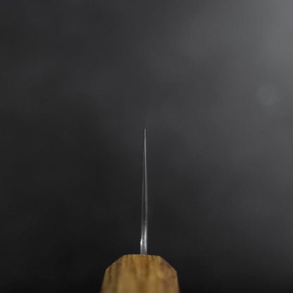 Santoku Silver Steel #3 Tsuchime Damascus Oak Handle 165mm