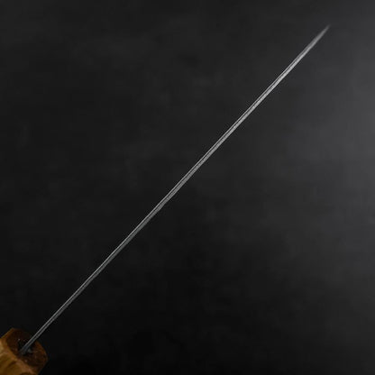 Santoku Silver Steel #3 Tsuchime Damascus Oak Handle 165mm