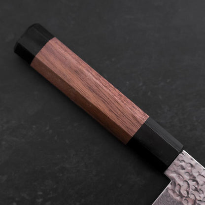 Santoku Silver Steel #3 Tsuchime Damascus Walnut Handle 170mm