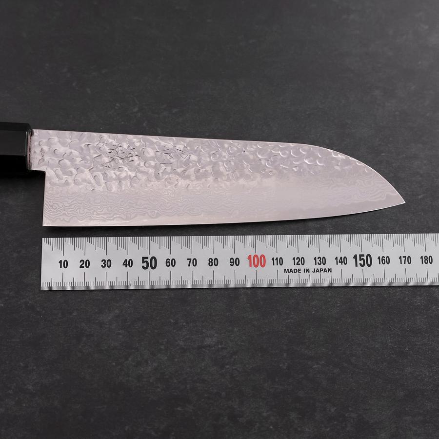 Santoku Silver Steel #3 Tsuchime Damascus Walnut Handle 170mm