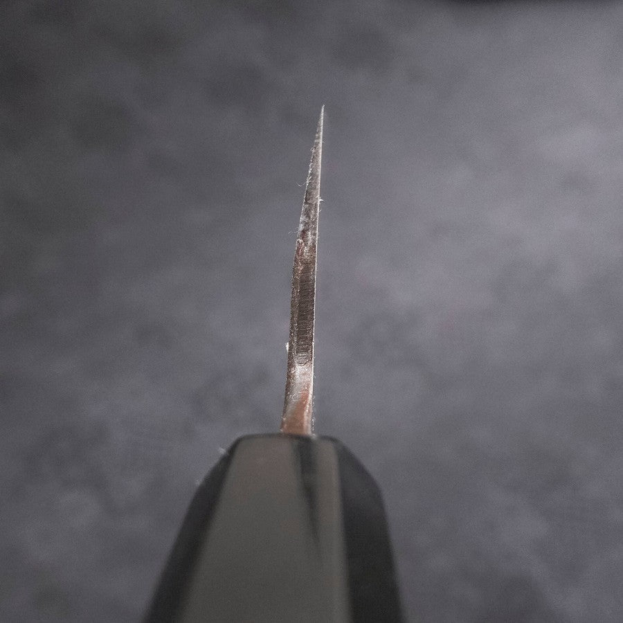 Santoku Single-Edged White Steel #2 Kasumi Buffalo Ebony Handle 180mm