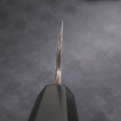 Santoku Single-Edged White Steel #2 Kasumi Buffalo Ebony Handle 180mm