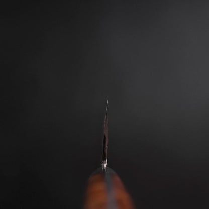 Santoku Stainless Clad Blue Steel #2 Colored Damascus Western Karin Handle 180mm