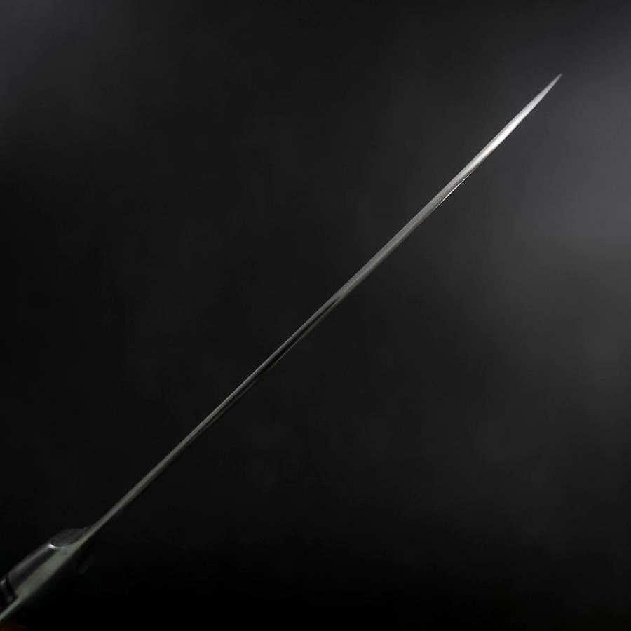 Santoku Stainless Clad Blue Steel #2 Colored Damascus Western Karin Handle 180mm