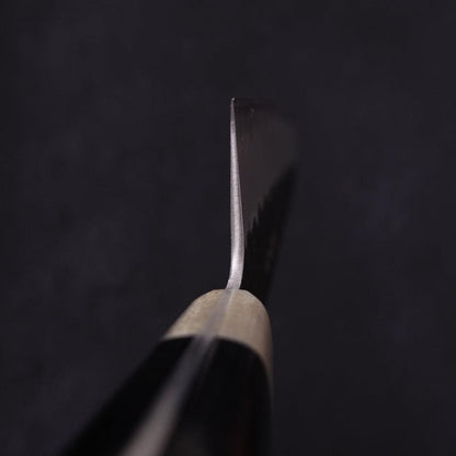 Santoku Stainless Clad Blue Super Kurouchi Tsuchime Western Handle Black 180mm