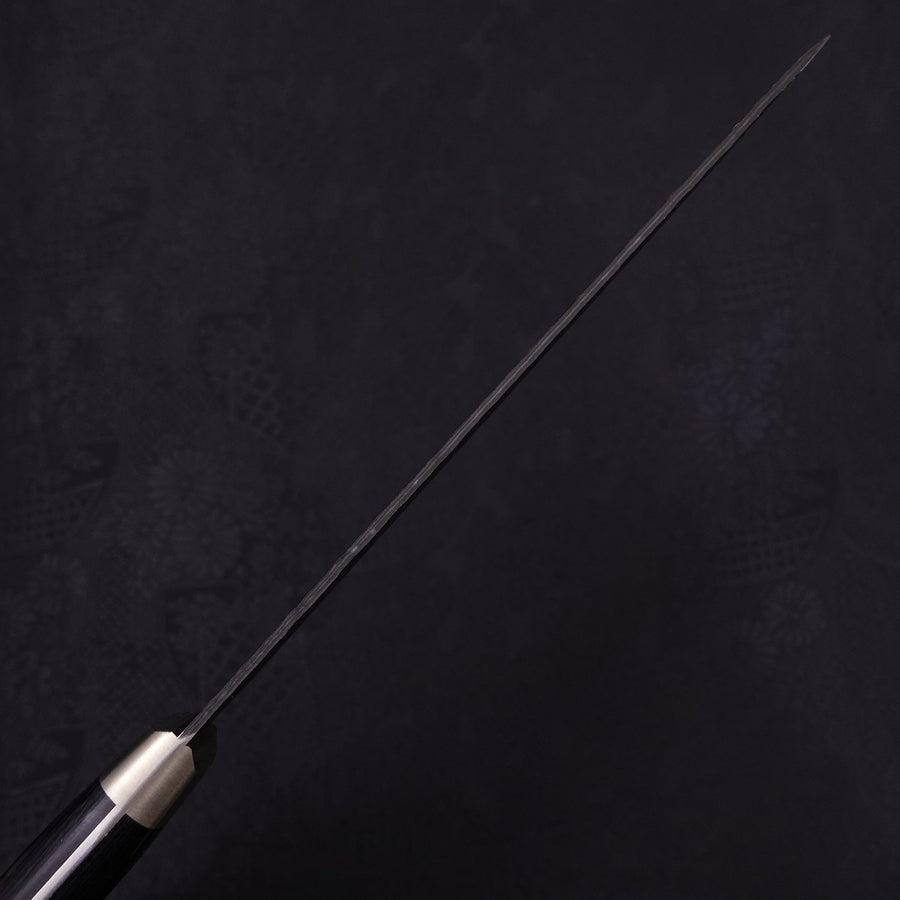 Santoku Stainless Clad Blue Super Kurouchi Tsuchime Western Handle Black 180mm