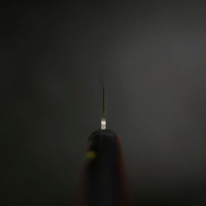 Santoku Stainless Clad Blue Super Polished Western Black Red Handle 140mm