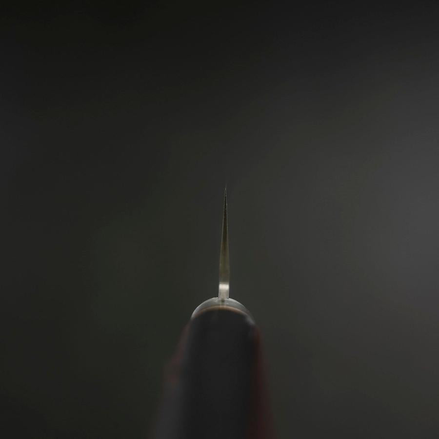 Santoku Stainless Clad Blue Super Polished Western Black Red Handle 165mm