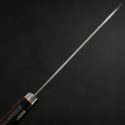 Santoku Stainless Clad Blue Super Polished Western Black Red Handle 165mm