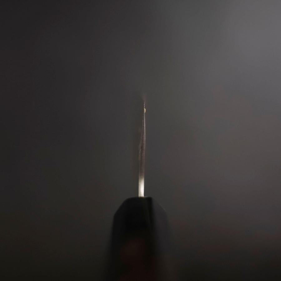 Santoku Stainless Clad Blue Super Tsuchime Buffalo Ebony Handle 165mm