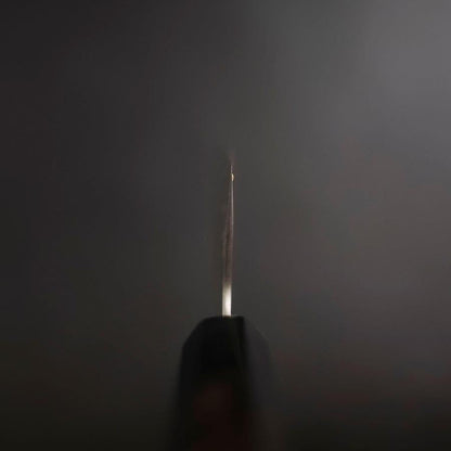 Santoku Stainless Clad Blue Super Tsuchime Buffalo Ebony Handle 165mm