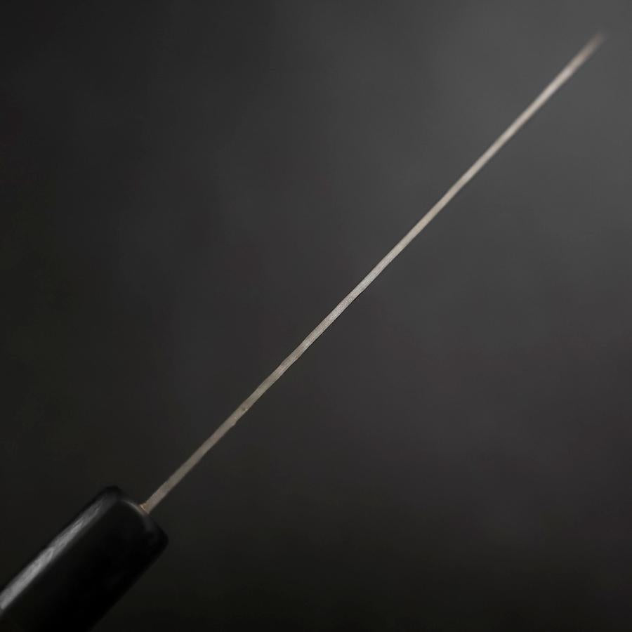 Santoku Stainless Clad Blue Super Tsuchime Buffalo Ebony Handle 165mm