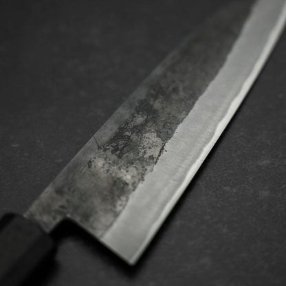 Santoku Stainless Clad Blue Steel #2 Kurouchi Rubber Handle 165mm
