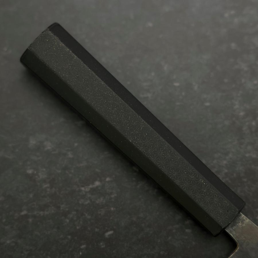 Santoku Stainless Clad Blue Steel #2 Kurouchi Rubber Handle 165mm