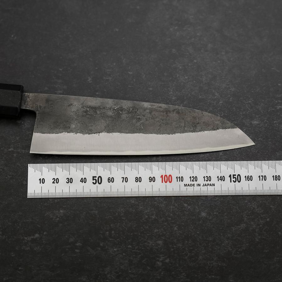 Santoku Stainless Clad Blue Steel #2 Kurouchi Rubber Handle 165mm