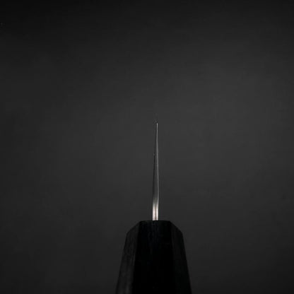 Santoku Sweden Stainless Steel Nashiji Washi Damascus Dark Blue Urushi Handle 165mm