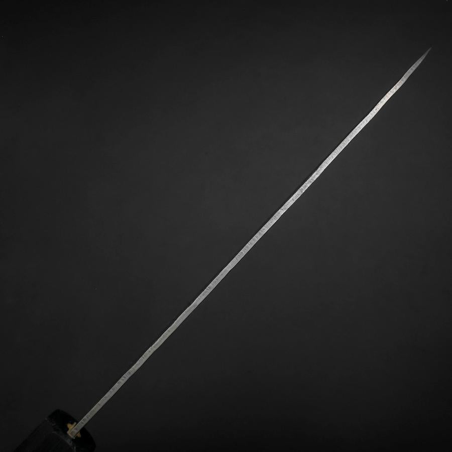 Santoku Sweden Stainless Steel Nashiji Washi Damascus Dark Blue Urushi Handle 165mm