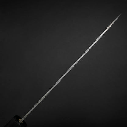 Santoku Sweden Stainless Steel Nashiji Washi Damascus Dark Blue Urushi Handle 165mm