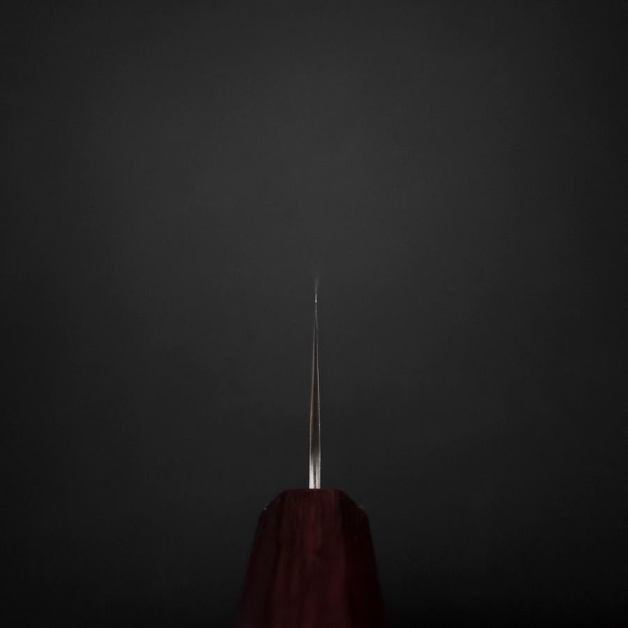 Santoku Sweden Stainless Steel Nashiji Washi Damascus Purple Urushi Handle 165mm