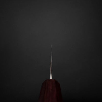 Santoku Sweden Stainless Steel Nashiji Washi Damascus Purple Urushi Handle 165mm