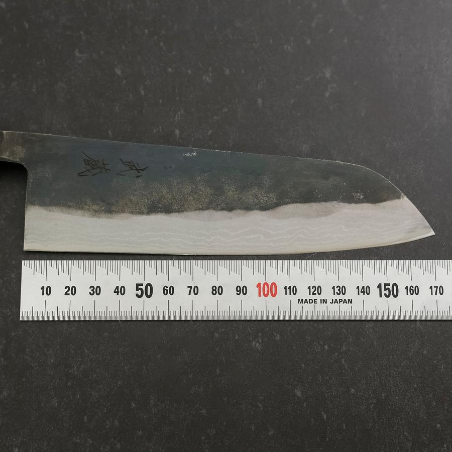 Santoku V-Toku 2 Kurouchi Damascus Buffalo Ebony Handle 165mm