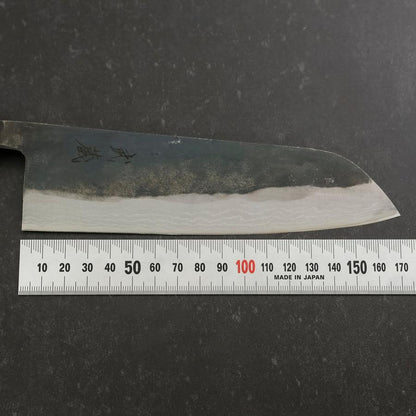 Santoku V-Toku 2 Kurouchi Damascus Buffalo Ebony Handle 165mm