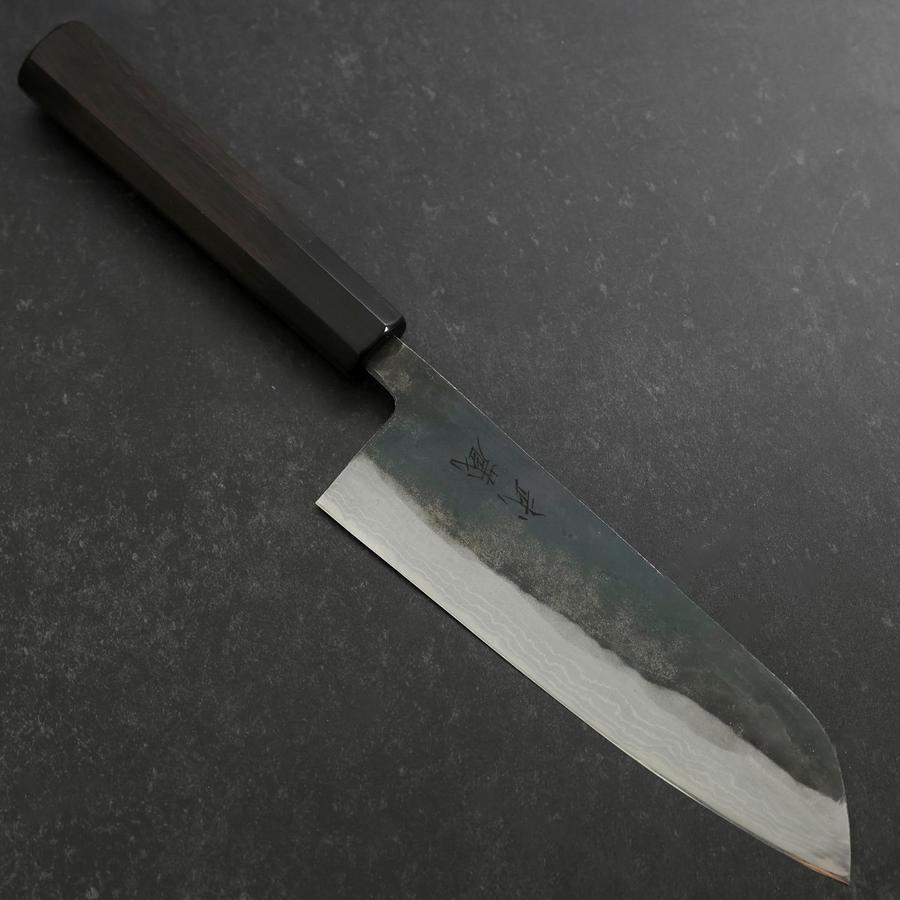 Santoku V-Toku 2 Kurouchi Damascus Buffalo Ebony Handle 165mm