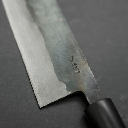Santoku V-Toku Kurouchi Damascus Buffalo Magnolia Handle 170mm