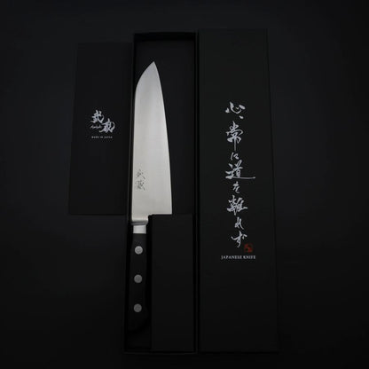 Santoku VG-1 Polished Black Western Handle 180mm