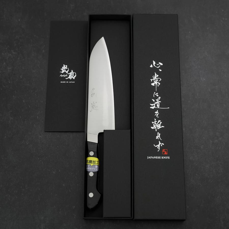 Santoku VG-1 Polished Western Black Handle 165mm