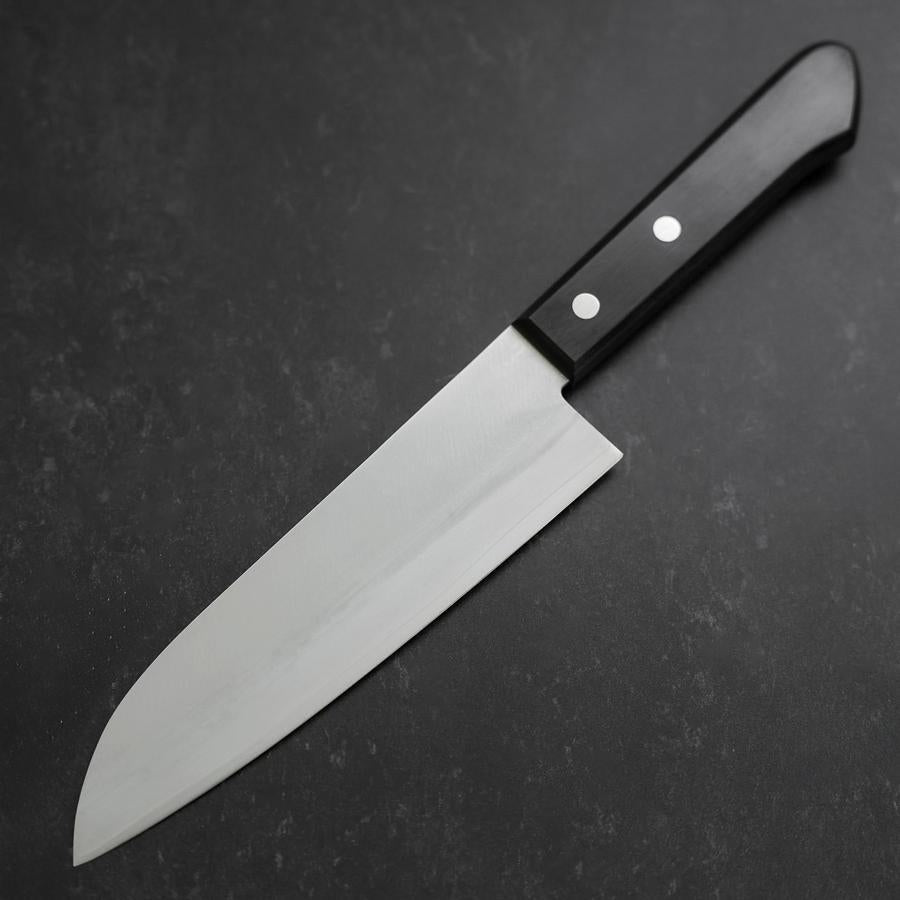 Santoku VG-1 Polished Western Black Handle 165mm (Tsuba-nashi)
