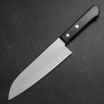 Santoku VG-1 Polished Western Black Handle 165mm (Tsuba-nashi)
