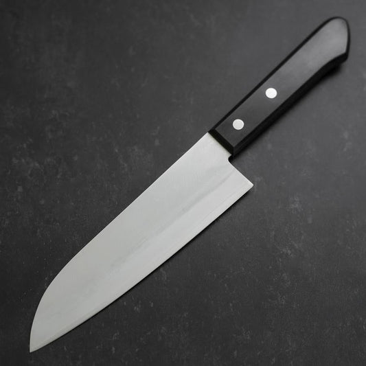 Santoku VG-1 Polished Western Black Handle 165mm (Tsuba-nashi)