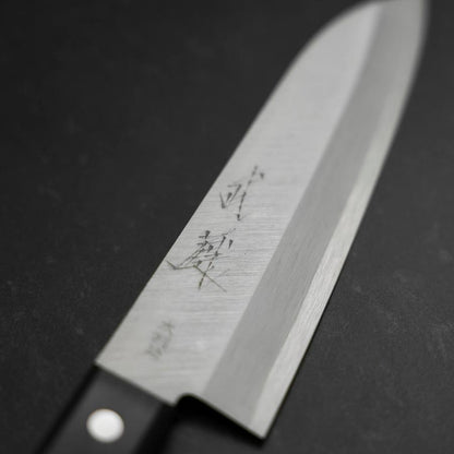 Santoku VG-1 Polished Western Black Handle 165mm (Tsuba-nashi)