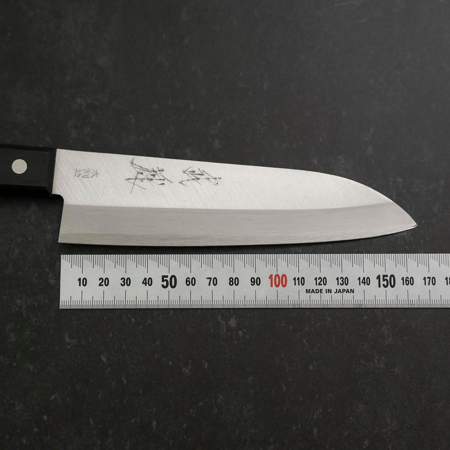 Santoku VG-1 Polished Western Black Handle 165mm (Tsuba-nashi)
