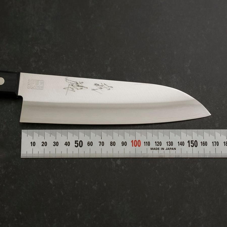 Santoku VG-1 Polished Western Black Handle 165mm (Tsuba-nashi)